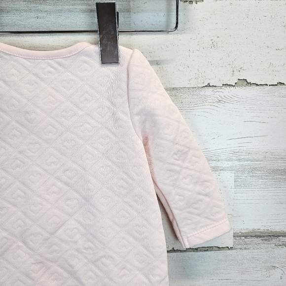 NWT Baby Guess Pink Quilted Snap Onesie Size 6-9M Chiffon Bows Coquette - Picture 8 of 12